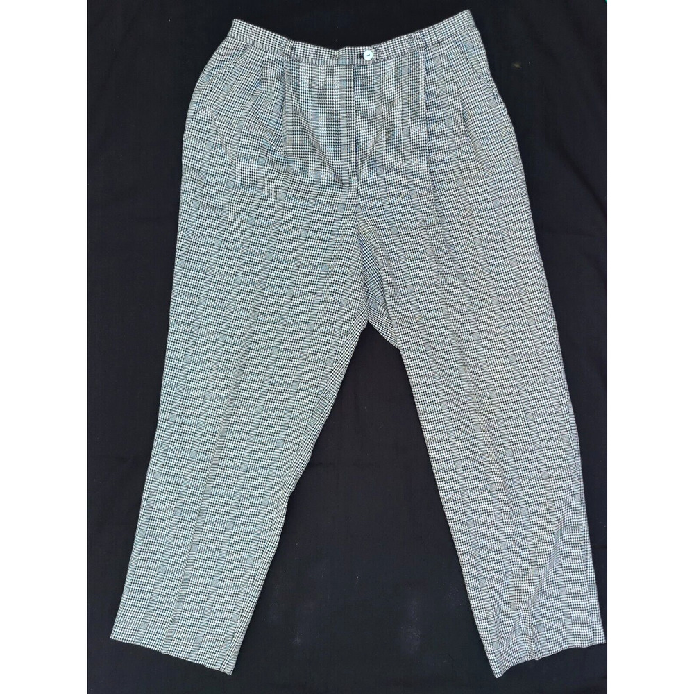 Marisa Christina Black White Houndstooth Dress Slacks Pants Women's Size 12 USA